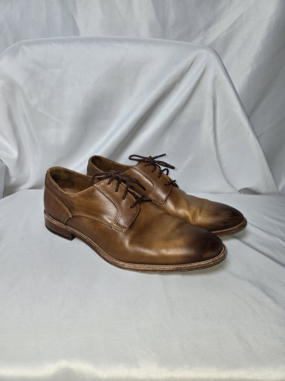 Gordon Rush Hastings Leather Derby Shoes Cognac Brown Men's Size 9.5